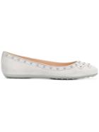 Tod's Studded Ballerina Shoes - Grey