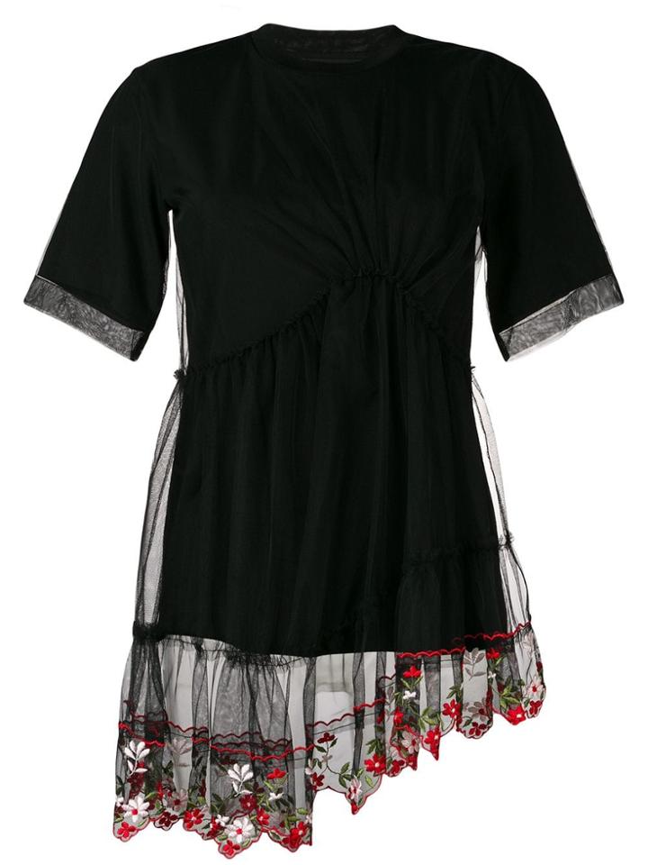 Simone Rocha Layered Tulle T-shirt - Black