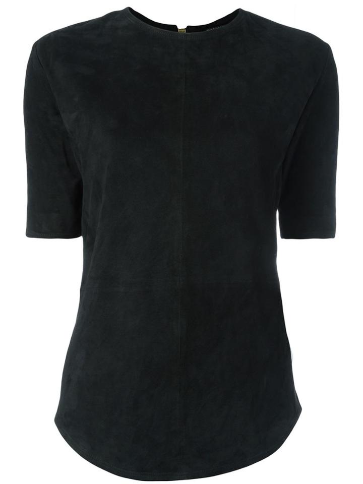 Balmain Curved Hem T-shirt - Black