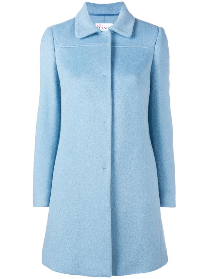 Red Valentino Single Breasted Midi Coat - Blue