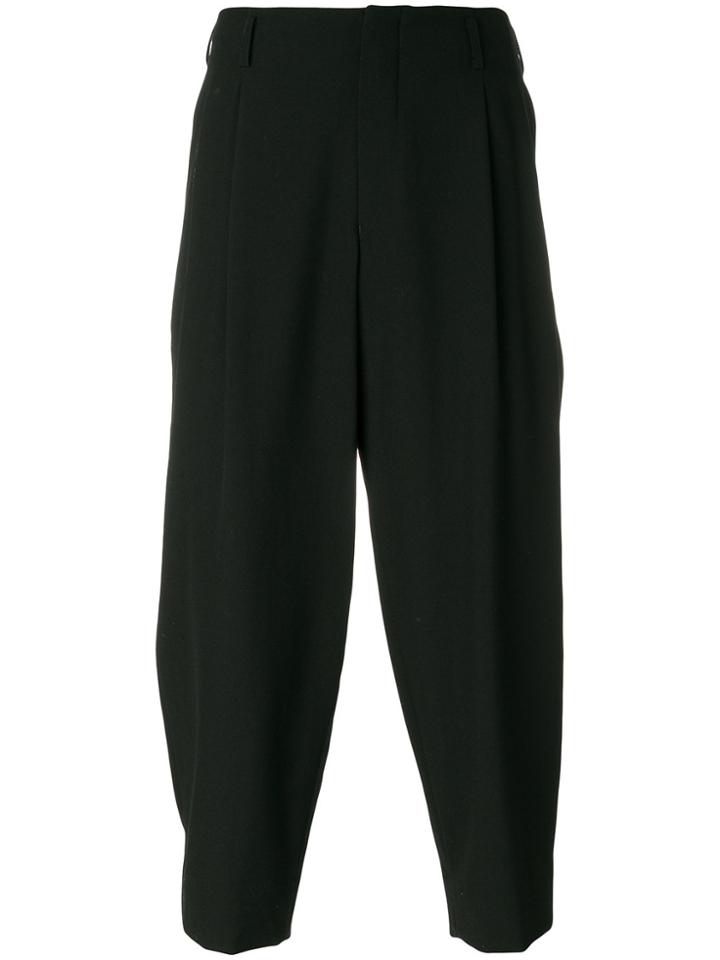 Comme Des Garçons Homme Plus Cropped Tapered Trousers - Black