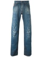 Walter Van Beirendonck Vintage Embossed Washed Jeans, Men's, Size: 32, Blue
