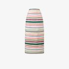 Rosie Assoulin Ribbon Rainbow Stripe Skirt, Women's, Size: 8, Nude/neutrals, Cotton