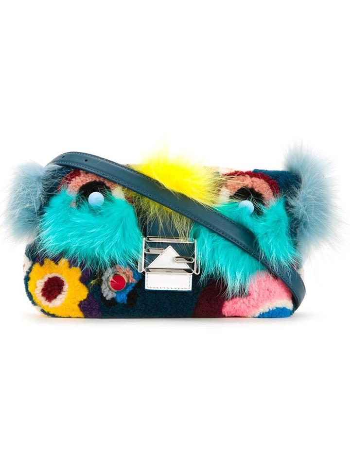 Fendi - Monster Baguette Shoulder Bag - Women - Fox Fur/lamb Fur - One Size, Fox Fur/lamb Fur