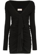 Alexandre Vauthier Ruched Mini Dress - Black