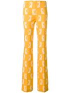 Miu Miu Cats Print Pants - Yellow & Orange
