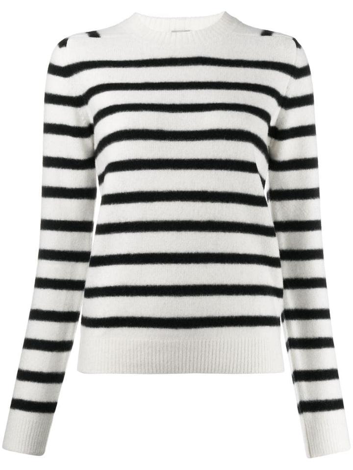 Saint Laurent Stripe Knitted Jumper - White