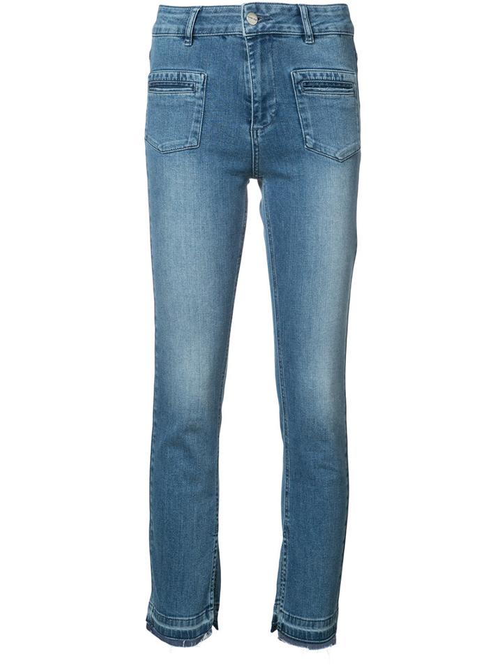 Anine Bing - Split Hem Jeans - Women - Cotton/elastodiene - 27, Blue, Cotton/elastodiene