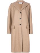 Harris Wharf London Hooded Coat - Brown