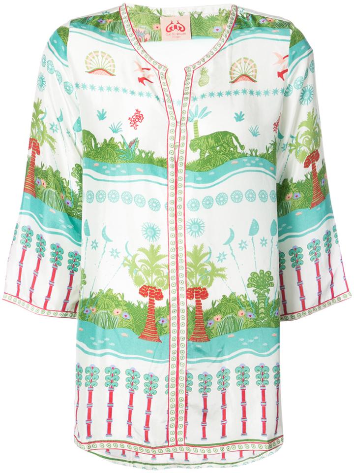 Le Sirenuse High Neck Printed Blouse - Green