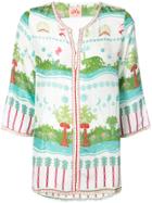 Le Sirenuse High Neck Printed Blouse - Green