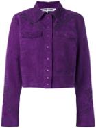 Mcq Alexander Mcqueen Embroidered Suede Jacket, Women's, Size: 44, Pink/purple, Goat Skin