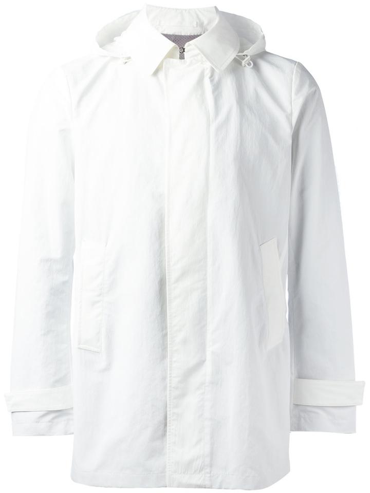 Herno - Collar Detail Hooded Jacket - Men - Polyamide/polyester - 54, White, Polyamide/polyester
