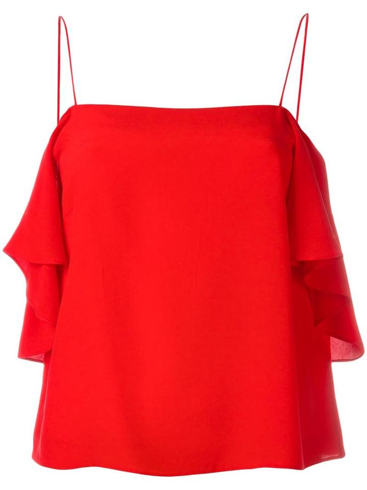Fendi Off-shoulder Blouse, Women's, Size: 42, Red, Silk