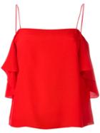 Fendi Off-shoulder Blouse, Women's, Size: 42, Red, Silk