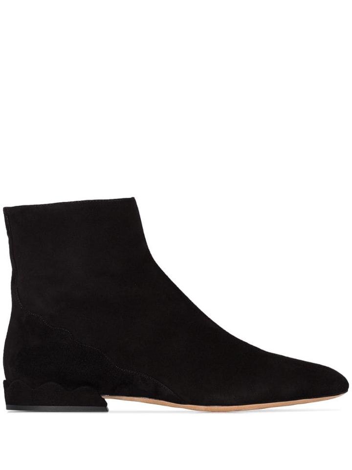 Chloé Laurena Flat Ankle Boots - Black