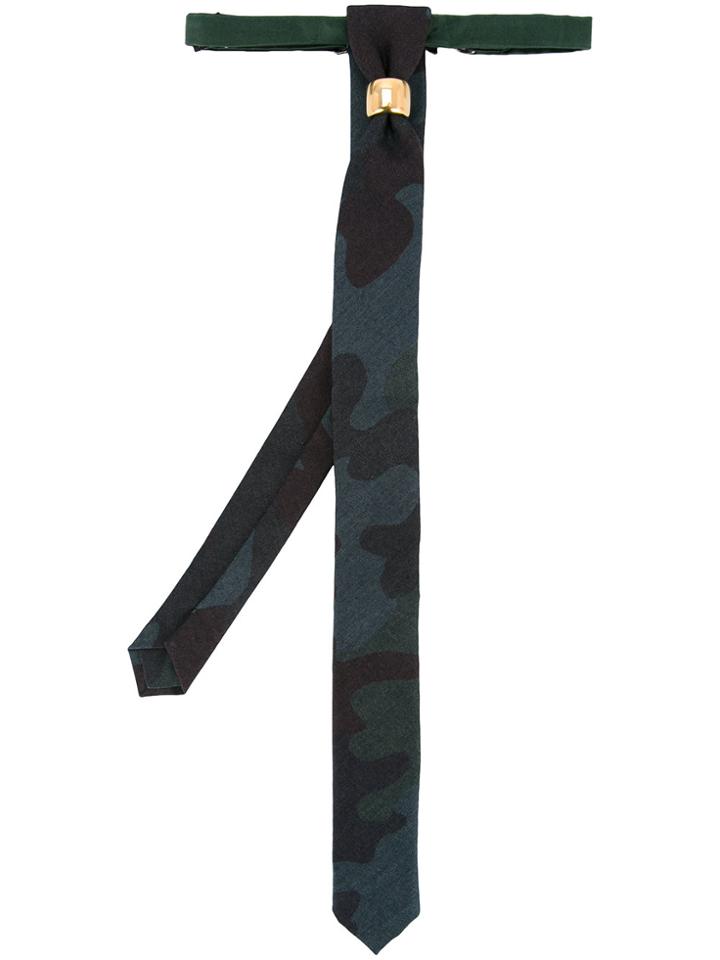 Cor Sine Labe Doli Metal Ring Skinny Tie - Green