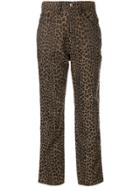 Fendi Pre-owned Leopard Printed Straight Trousers - Brown