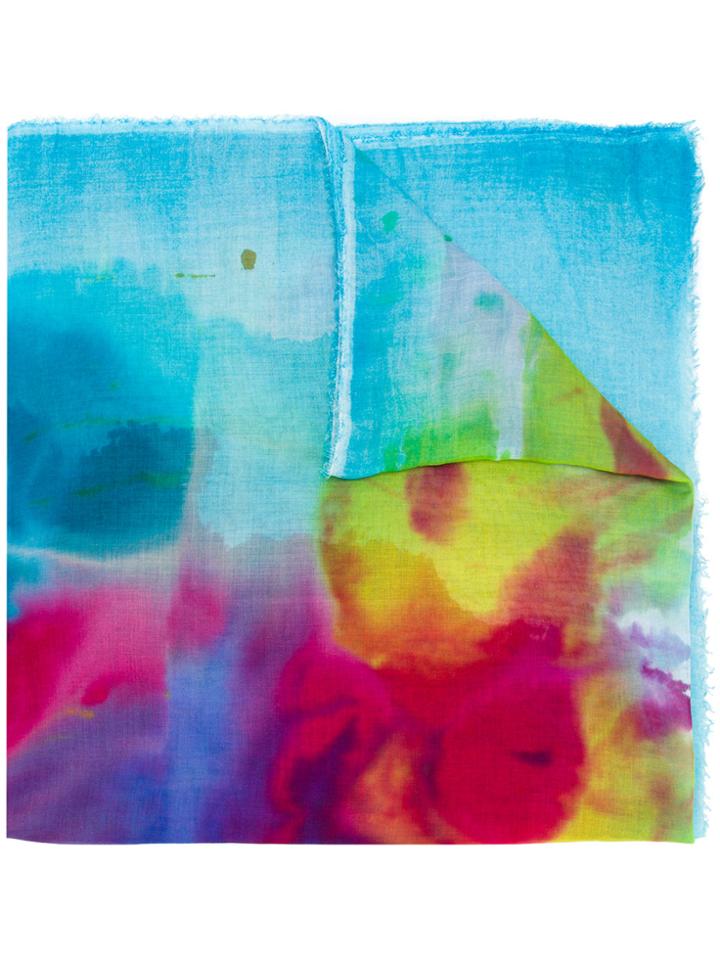Avant Toi Watercolour Print Scarf - Multicolour