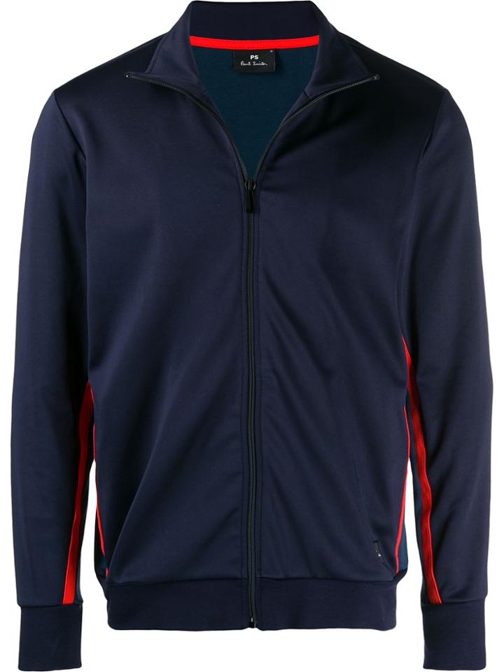 Ps Paul Smith Contrast Side Stripe Sweater - Blue