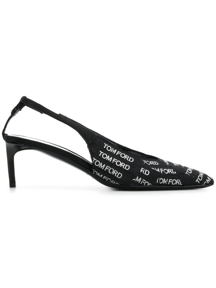 Tom Ford Mid Heel Logo Pumps - Black