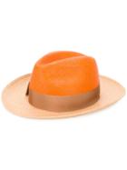 Borsalino Two Tone Sun Hat - Yellow & Orange