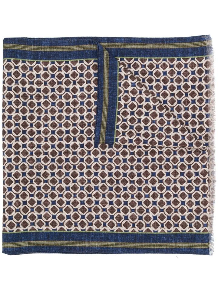 Dell'oglio Abstract Print Scarf - Blue