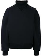 Juun.j Roll Neck Sweatshirt, Men's, Size: 48, Black, Cotton