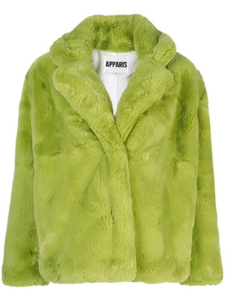 Apparis Manon Short Faux-fur Coat - Green