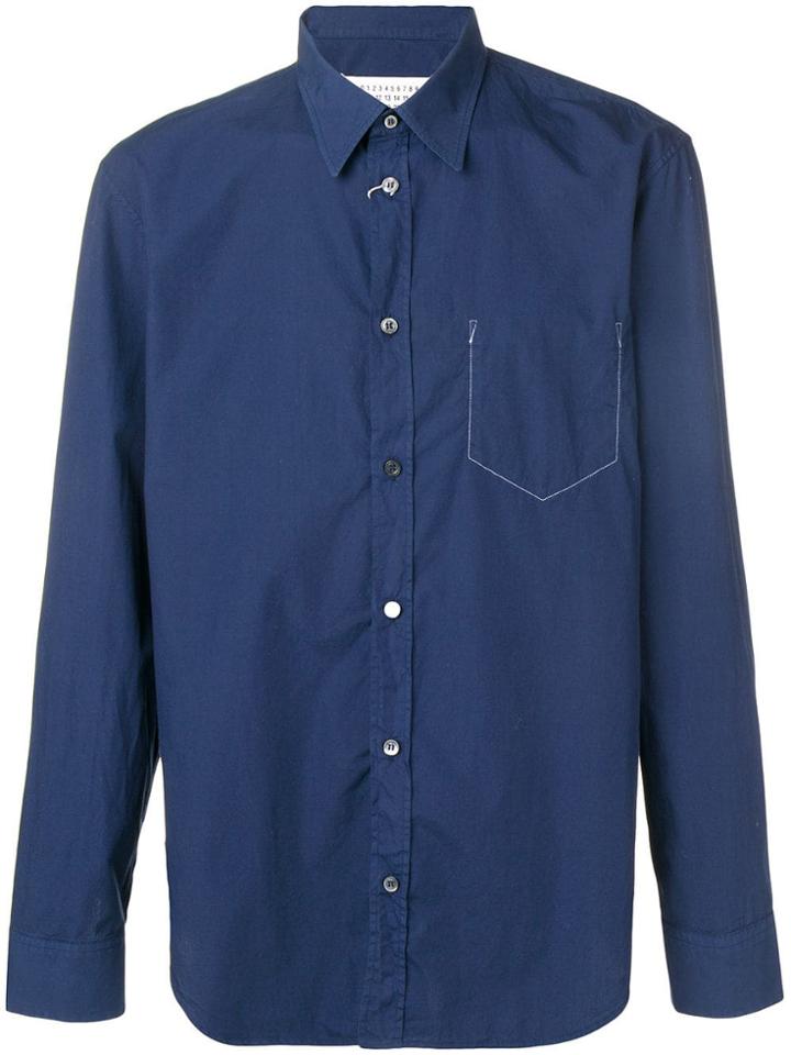 Maison Margiela Plain Button Shirt - Blue