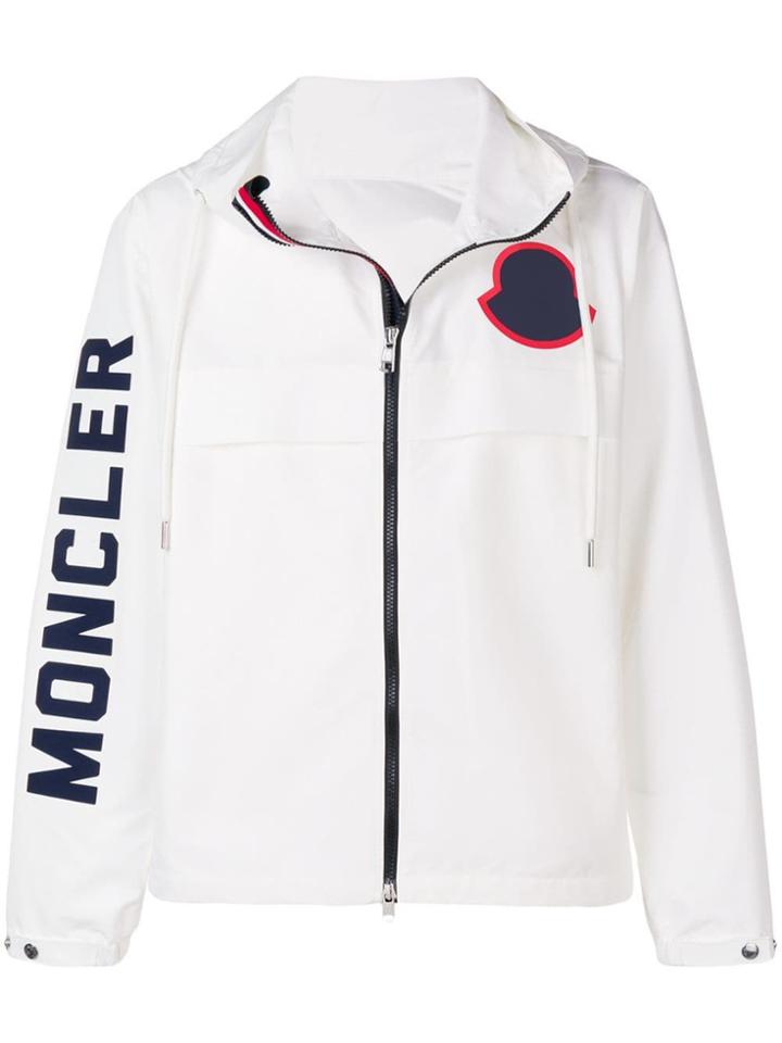 Moncler Contrast Logo Bomber Jacket - White