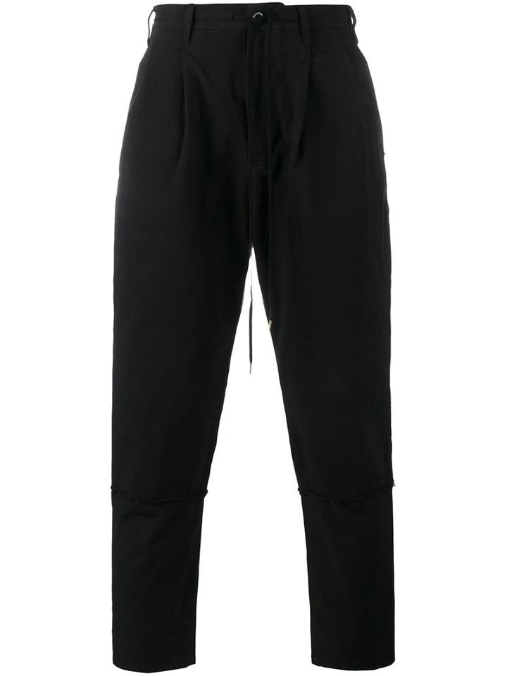 The Viridi-anne Cropped Drawstring Trousers, Men's, Size: 4, Black, Neoprene