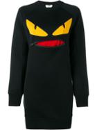 Fendi Bag Bugs Long Sweatshirt, Women's, Size: 44, Black, Cotton/polyamide
