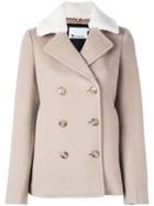 T By Alexander Wang Fur Collar Peacoat - Nude & Neutrals