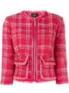 Elisabetta Franchi Checked Tweed Jacket - Red