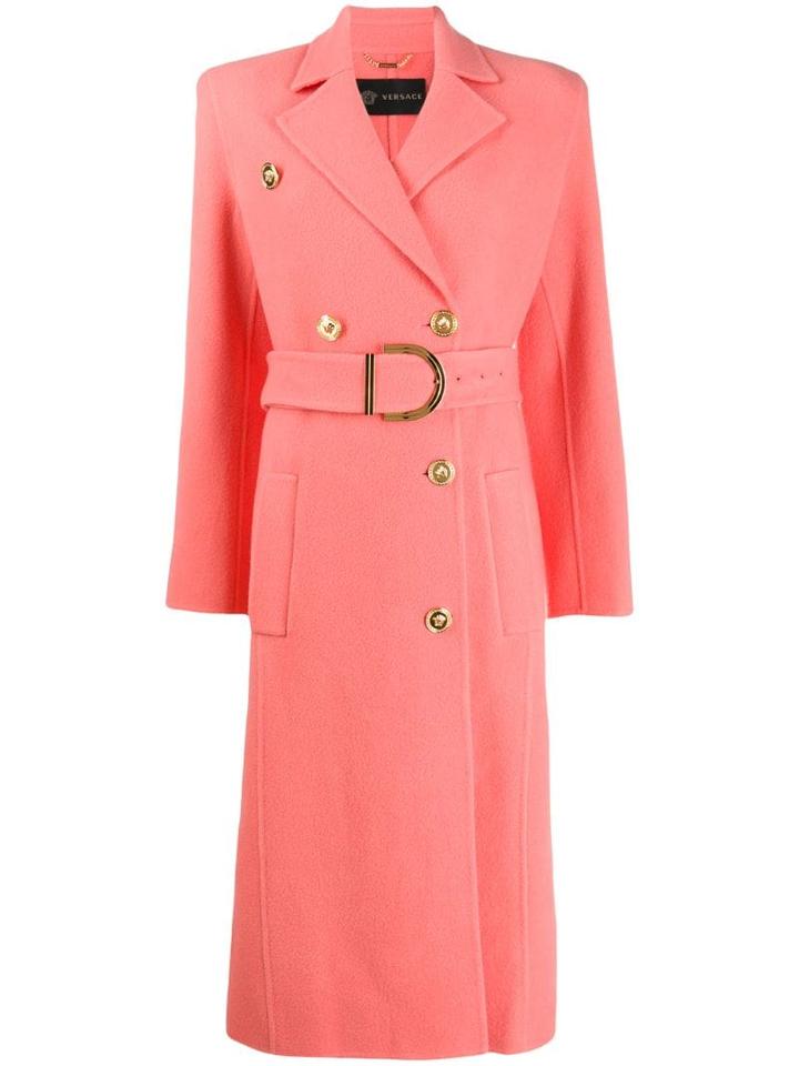 Versace Belted Trench Coat - Pink