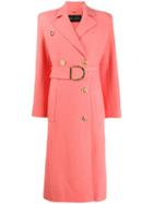 Versace Belted Trench Coat - Pink