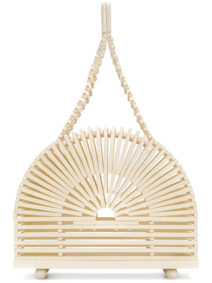 Cult Gaia Nude Cupola Leather Tote - Nude & Neutrals