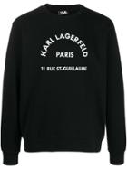 Karl Lagerfeld Quilted Detail Zipped Sweatshirt - Black