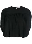 Red Valentino Cropped Sleeves Blouse - Black