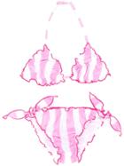 Mc2 Saint Barth Kids Teen Striped Ruffle Bikini - Pink