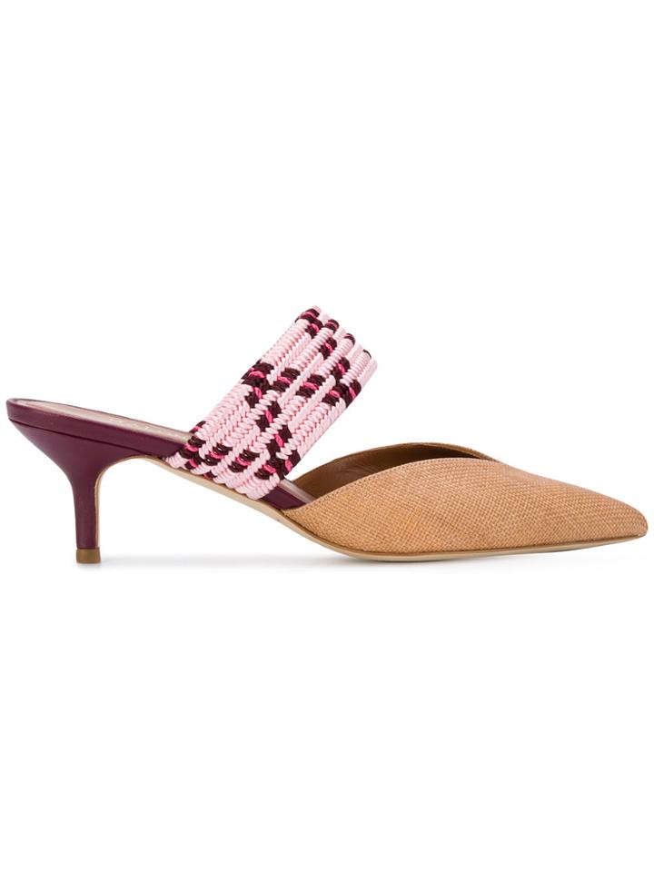 Malone Souliers Woven Strap Mules - Nude & Neutrals