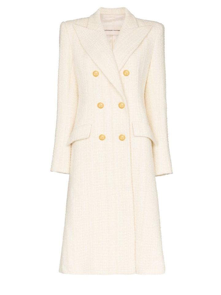Alexandre Vauthier Structured Double-breasted Coat - White