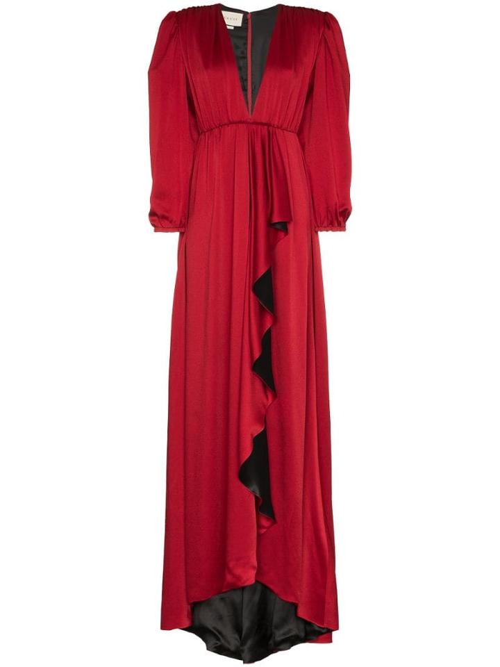 Gucci Shoulder Pad Floor Length Gown - 6123 Red