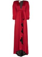 Gucci Shoulder Pad Floor Length Gown - 6123 Red