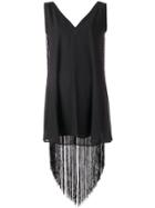 Liu Jo Fringed Back Flared Dress - Black