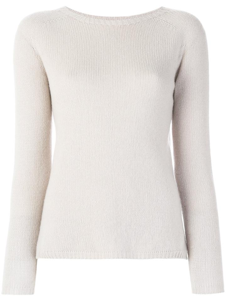 's Max Mara Boat Neck Jumper - Nude & Neutrals