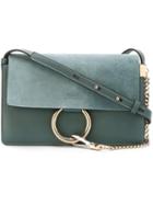 Chloé 'faye' Shoulder Bag, Women's, Blue, Calf Leather/suede