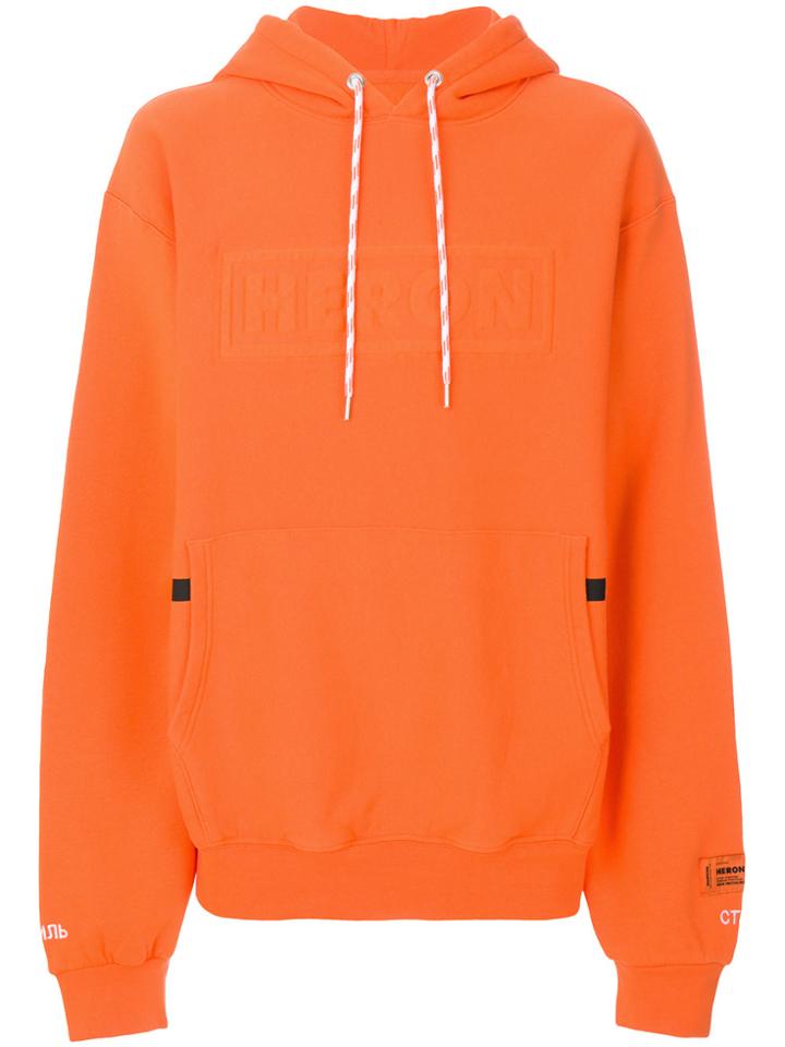 Heron Preston Logo Embossed Hoodie - Yellow & Orange