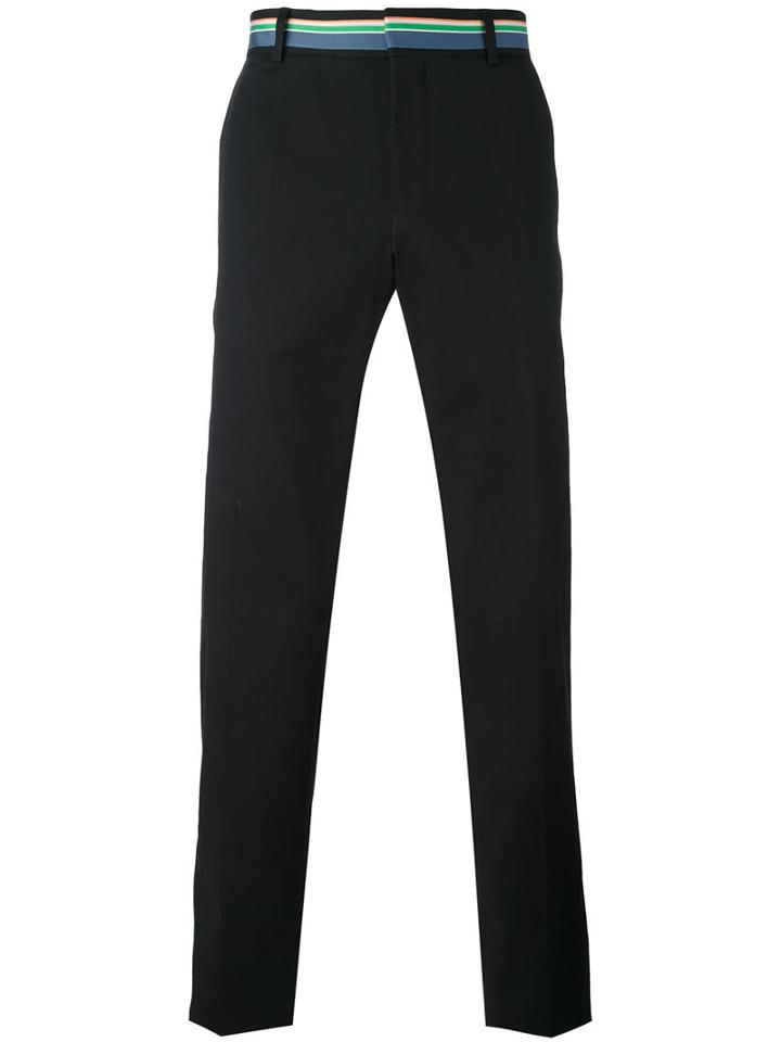 Walter Van Beirendonck - Ribbon Waistband Trousers - Men - Polyester/wool - 48, Black, Polyester/wool